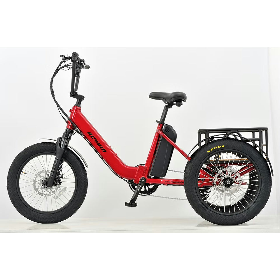 REVOM Mover T1 – 720Wh – Elektrische Driewieler Cargo E-bike - Rood - AE-trading