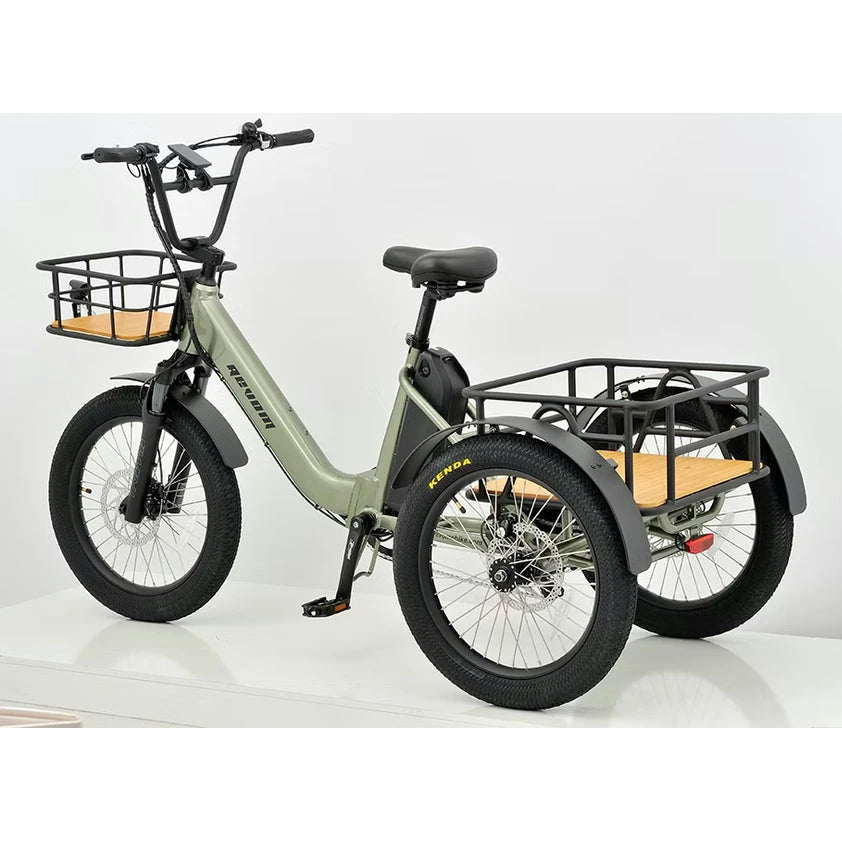 REVOM Mover T1 – 720Wh – Elektrische Driewieler Cargo E-bike - Olive green - AE-trading