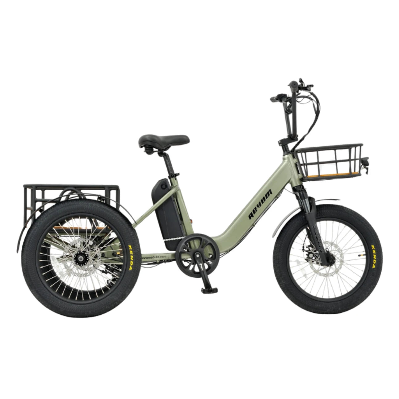 REVOM Mover T1 – 720Wh – Elektrische Driewieler Cargo E-bike - Olive green - AE-trading