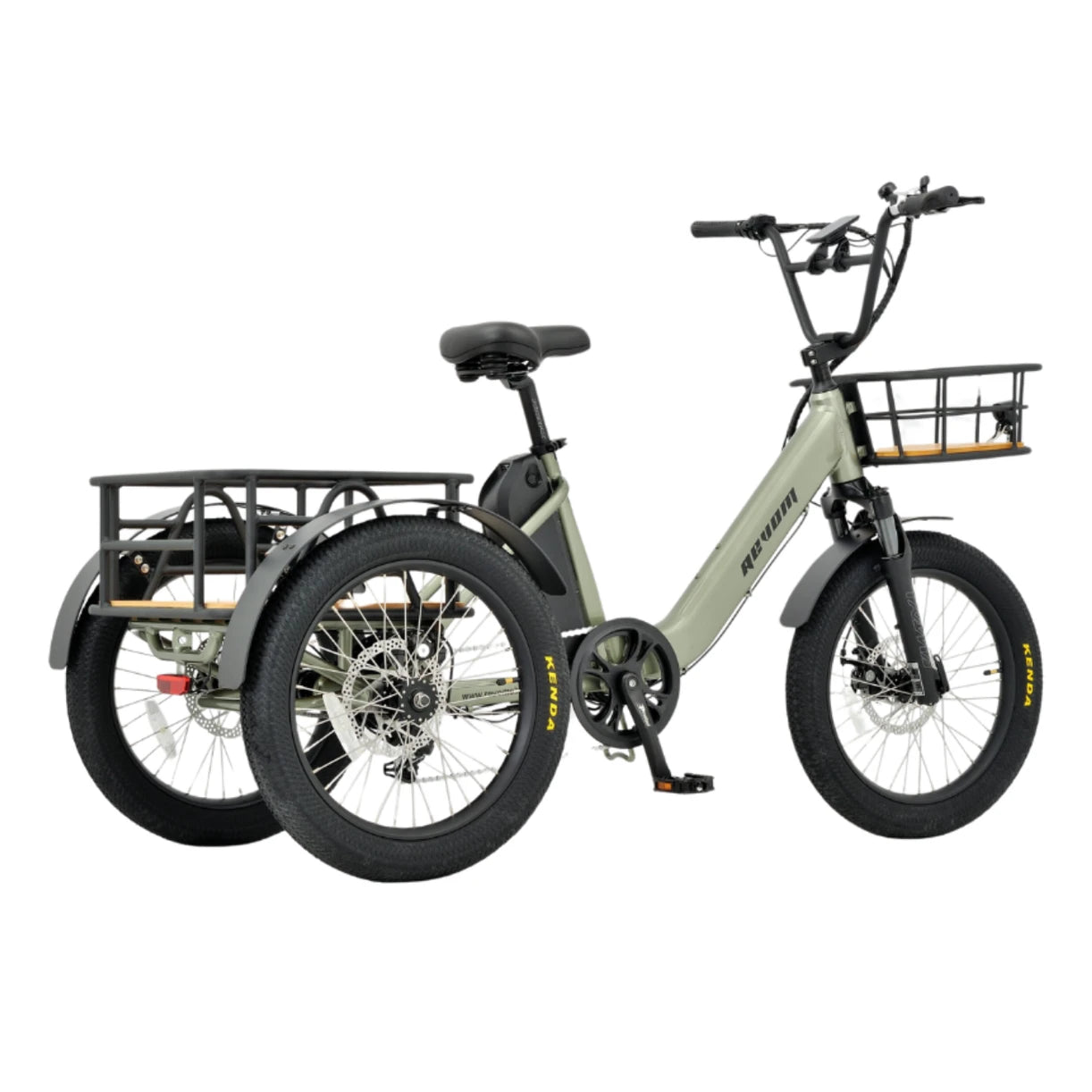 REVOM Mover T1 – 720Wh – Elektrische Driewieler Cargo E-bike - Olive green - AE-trading