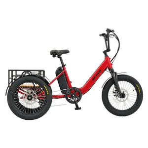 REVOM Mover T1 – 720Wh – Elektrische Driewieler Cargo E-bike - Rood - AE-trading