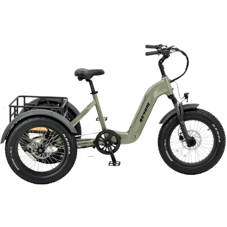 REVOM Mover T2 – 720Wh – Elektrische Driewieler Cargo E-bike Olive Green - AE-trading