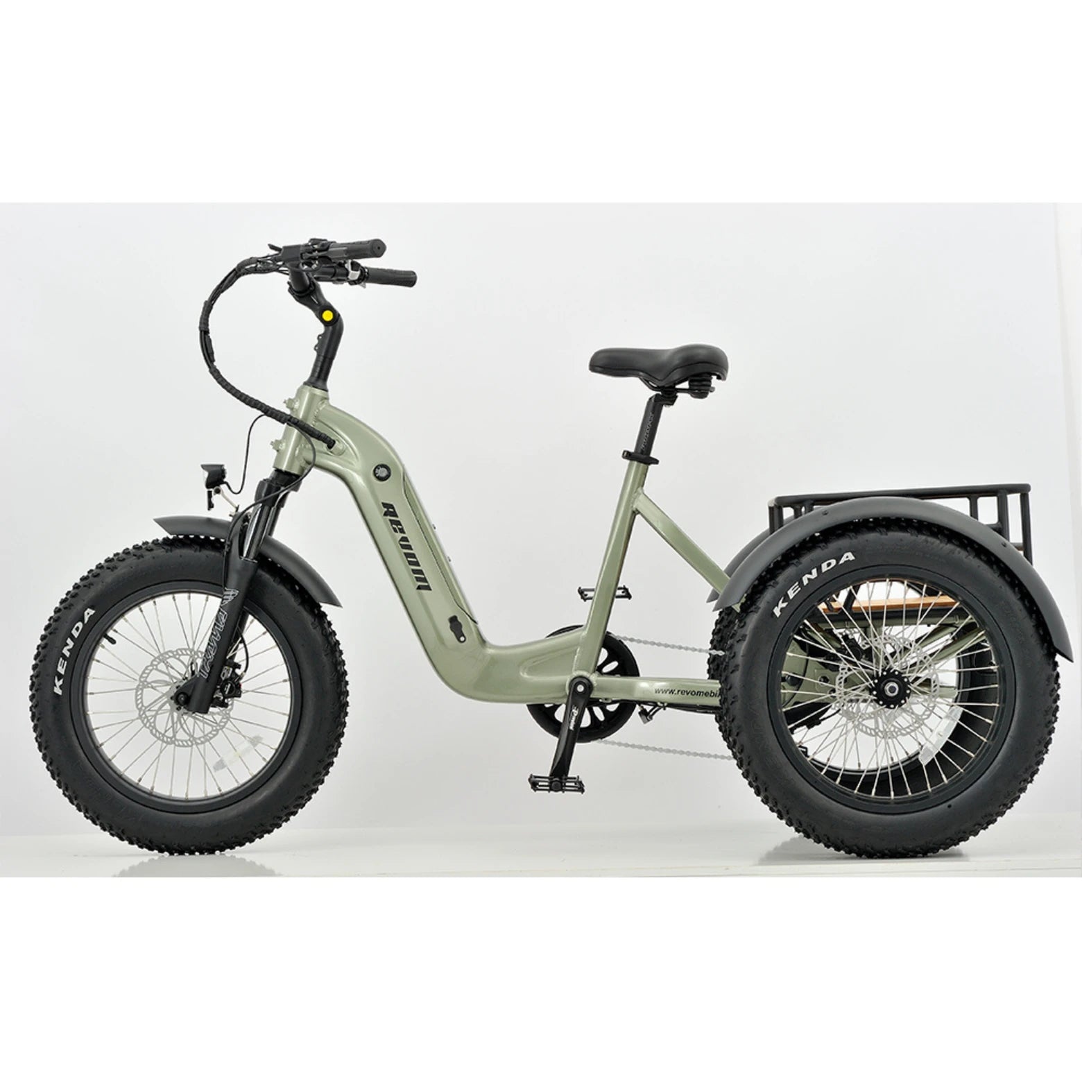 REVOM Mover T2 – 720Wh – Elektrische Driewieler Cargo E-bike Olive Green - AE-trading