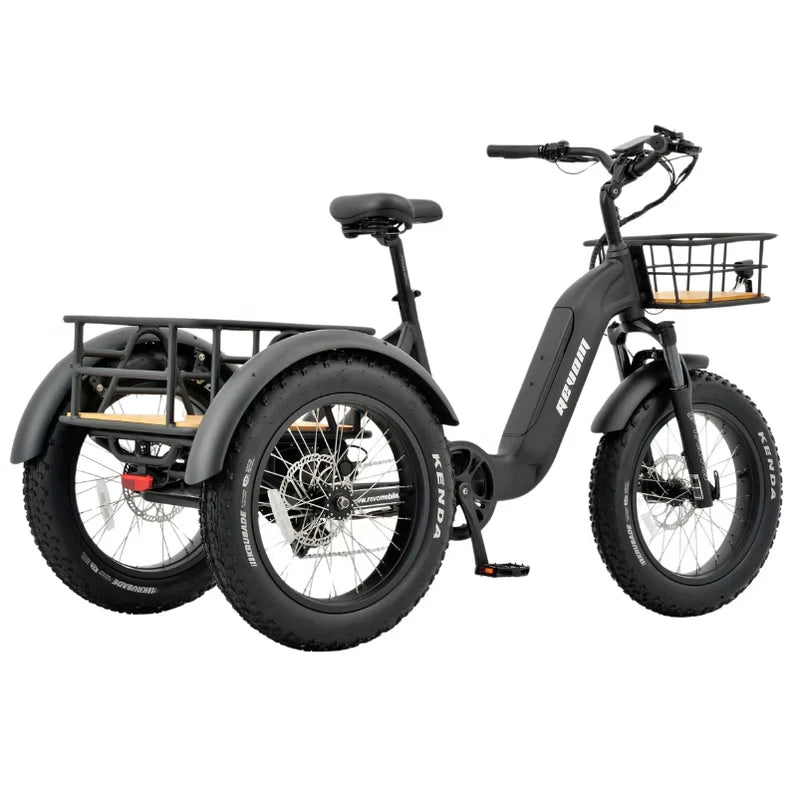 REVOM Mover T2 – 720Wh – Elektrische Driewieler Cargo E-bike Zwart - AE-trading