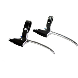 Saccon remgreep set L218 rollerbrake zwart/zilver - AE-trading