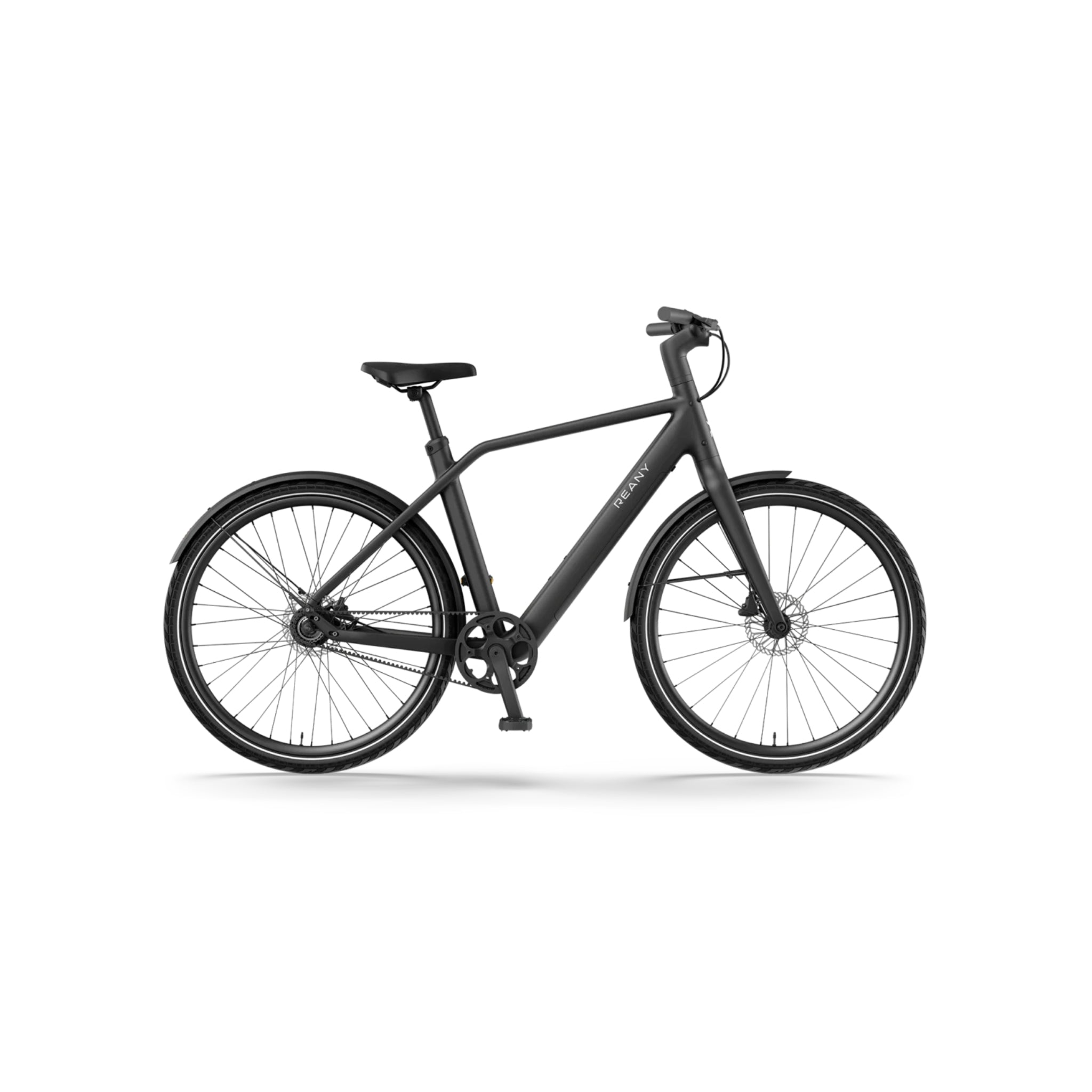 Reany N1 - Elektrische Fiets - Nachtzwart - 28 inch - LG-Accu 360Wh - 250W (35Nm) Mivice Achterwielmotor - Belt Drive - Hydraulische Remmen - AE-trading