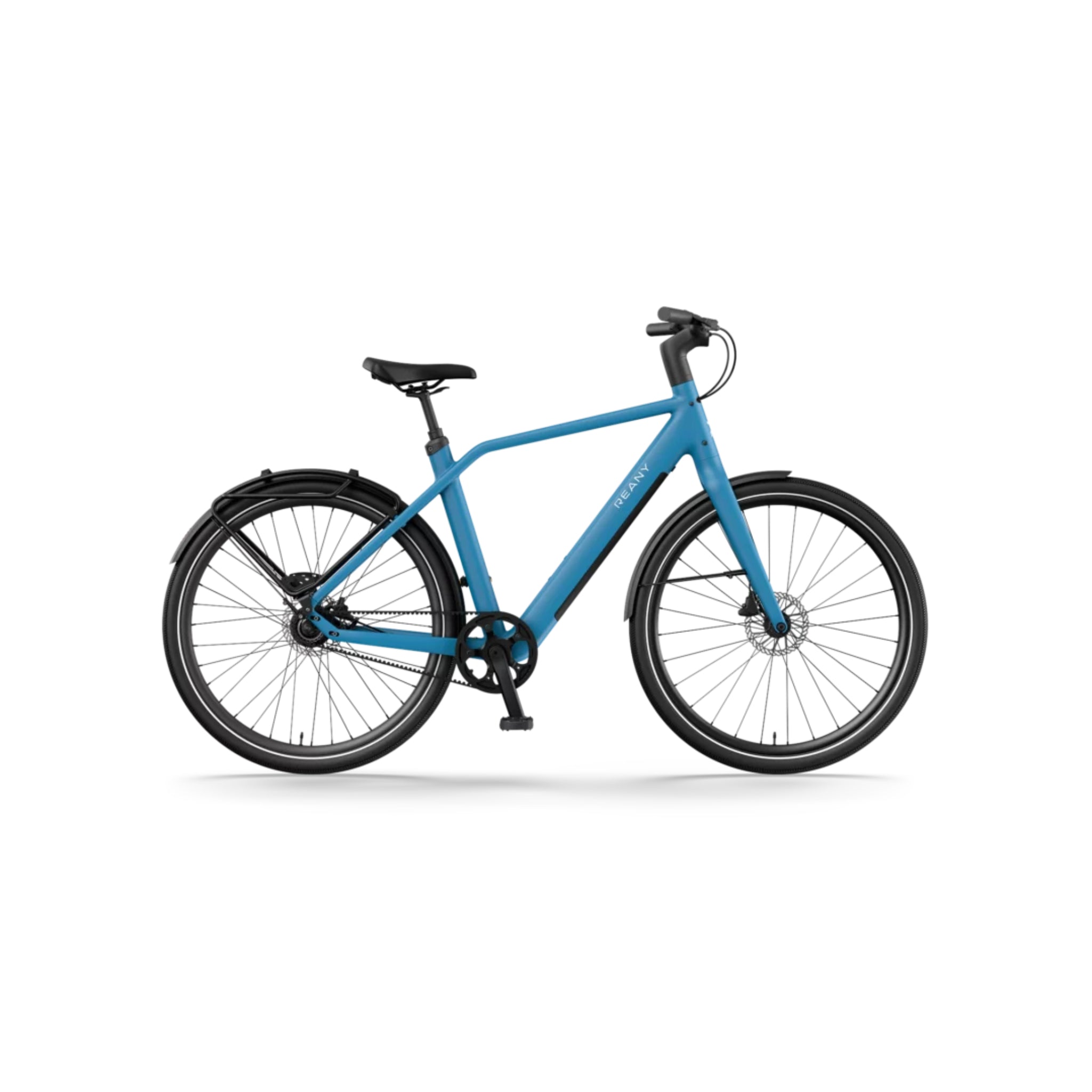 Reany N1 GT - Elektrische Fiets - Azuurblauw - 28 inch - LG-Accu 360Wh - 250W (45Nm) Mivice Achterwielmotor - Belt Drive - Hydraulische Remmen - AE-trading