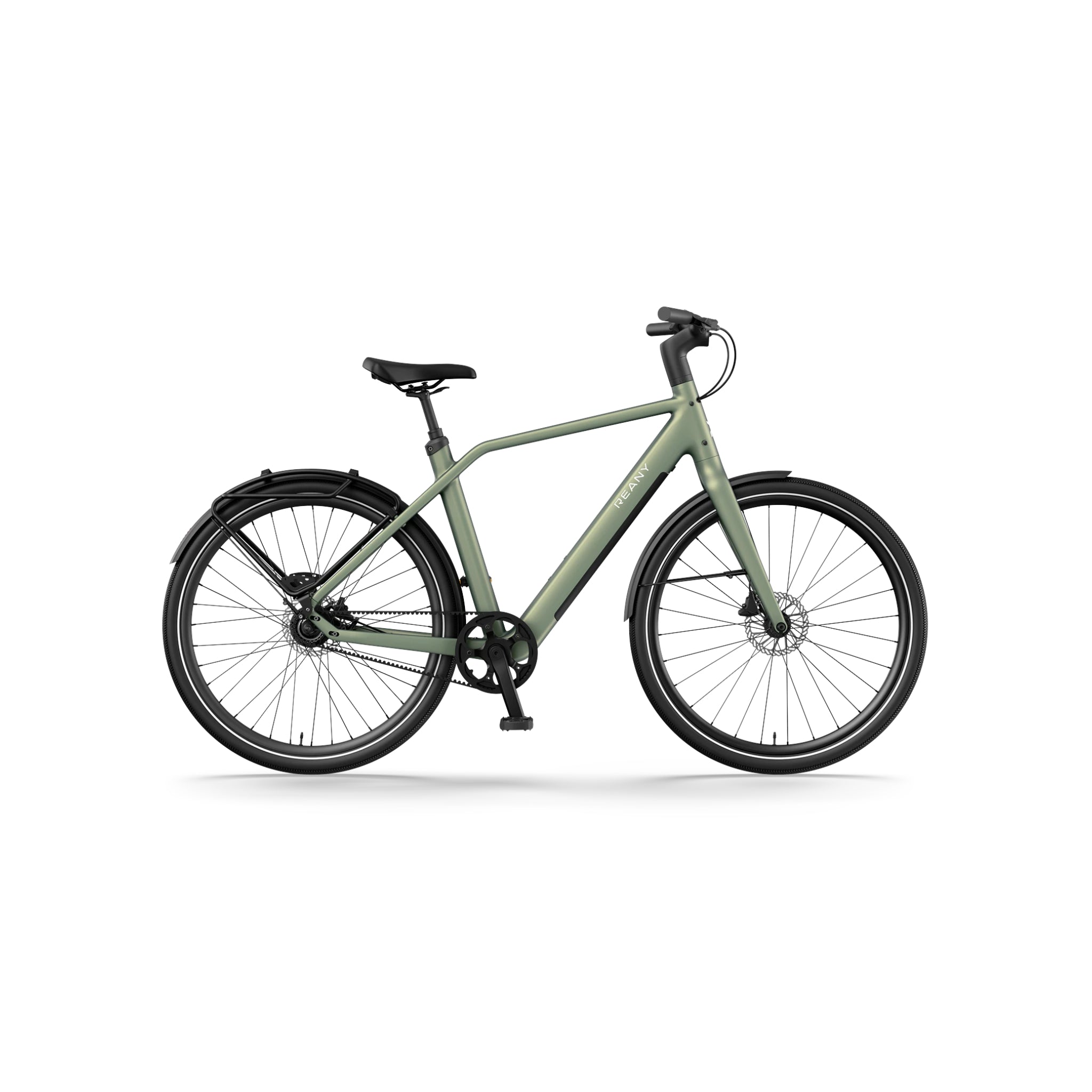 Reany N1 GT - Elektrische Fiets - Saliegroen - 28 inch - LG-Accu 360Wh - 250W (45Nm) Mivice Achterwielmotor - Belt Drive - Hydraulische Remmen - AE-trading