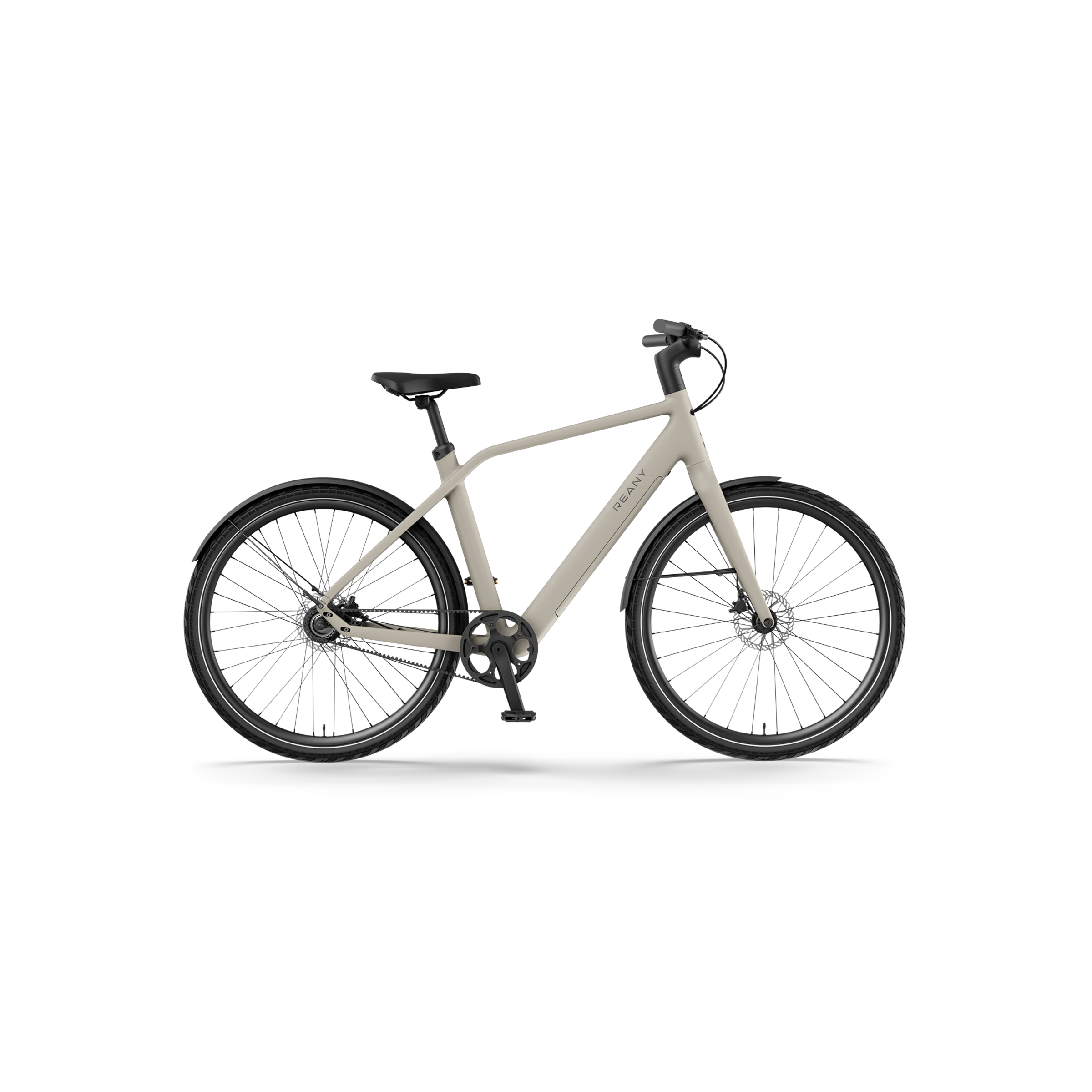 Reany N1 Pro - Elektrische Fiets - Woestijn Grijs - 28 inch - LG-Accu 360Wh - 250W (35Nm) Mivice Achterwielmotor - Belt Drive - Hydraulische Remmen - AE-trading