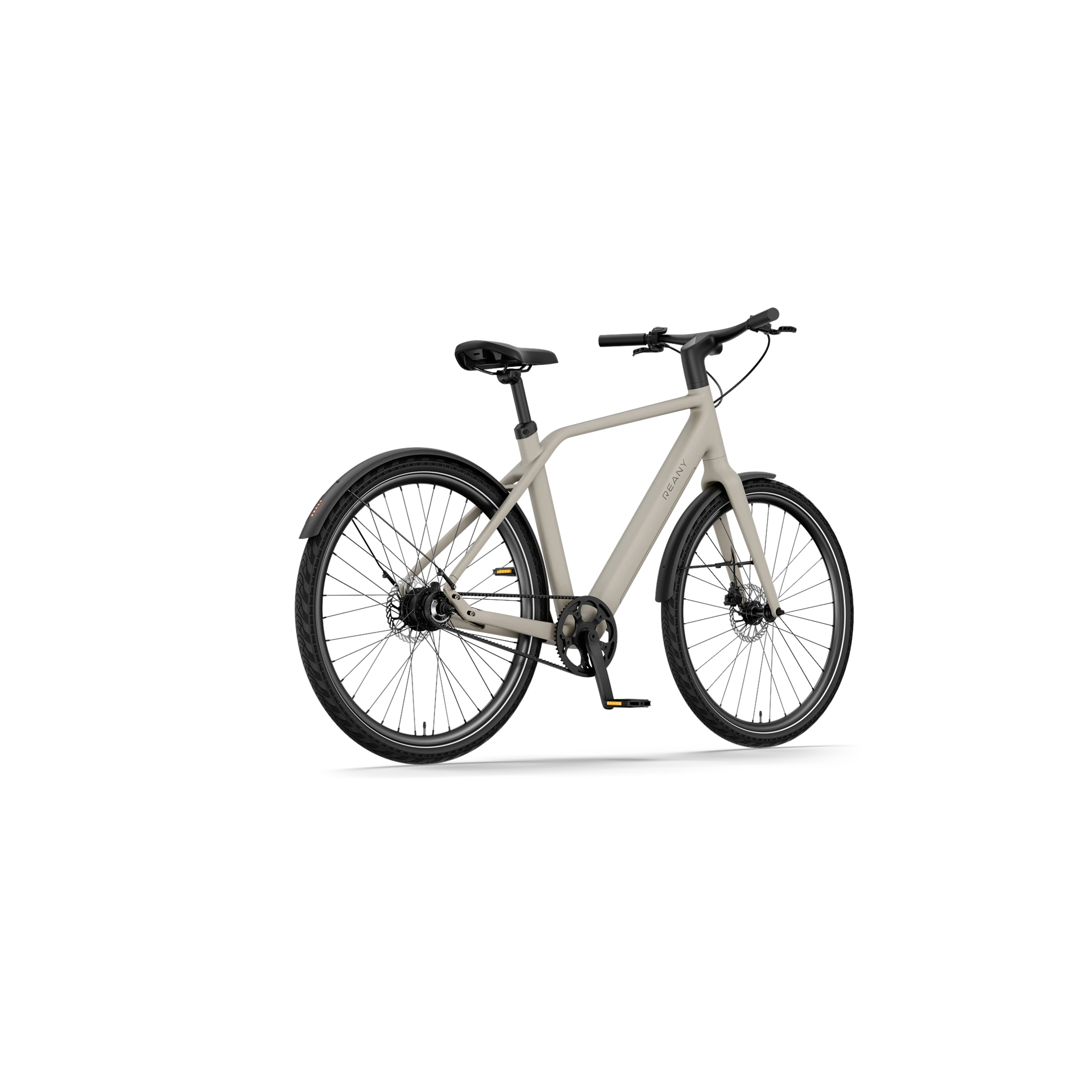 Reany N1 Pro - Elektrische Fiets - Woestijn Grijs - 28 inch - LG-Accu 360Wh - 250W (35Nm) Mivice Achterwielmotor - Belt Drive - Hydraulische Remmen - AE-trading