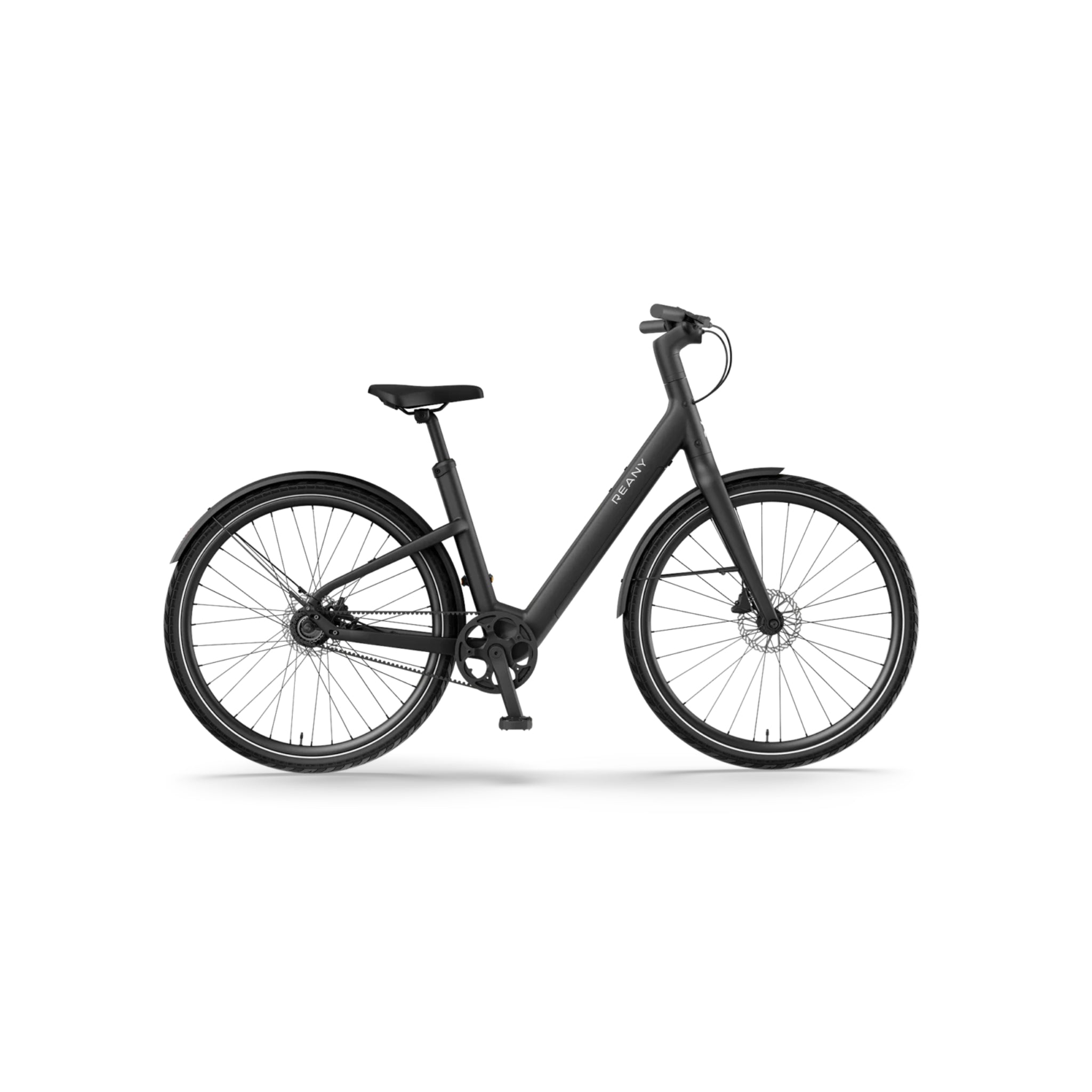 Reany V1 - Elektrische Fiets - Nachtzwart - 28 inch - LG-Accu 360Wh - 250W (35Nm) Mivice Achterwielmotor - Belt Drive - Hydraulische Remmen - AE-trading