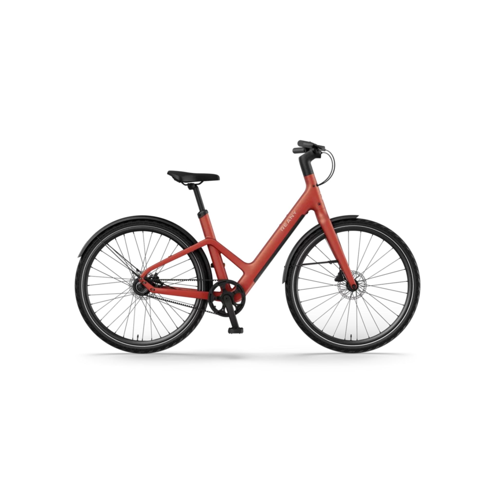Reany W1 - Elektrische Fiets - Hartslag Rood - 28 inch - LG-Accu 360Wh - 250W (35Nm) Mivice Achterwielmotor - Belt Drive - Hydraulische Remmen - AE-trading