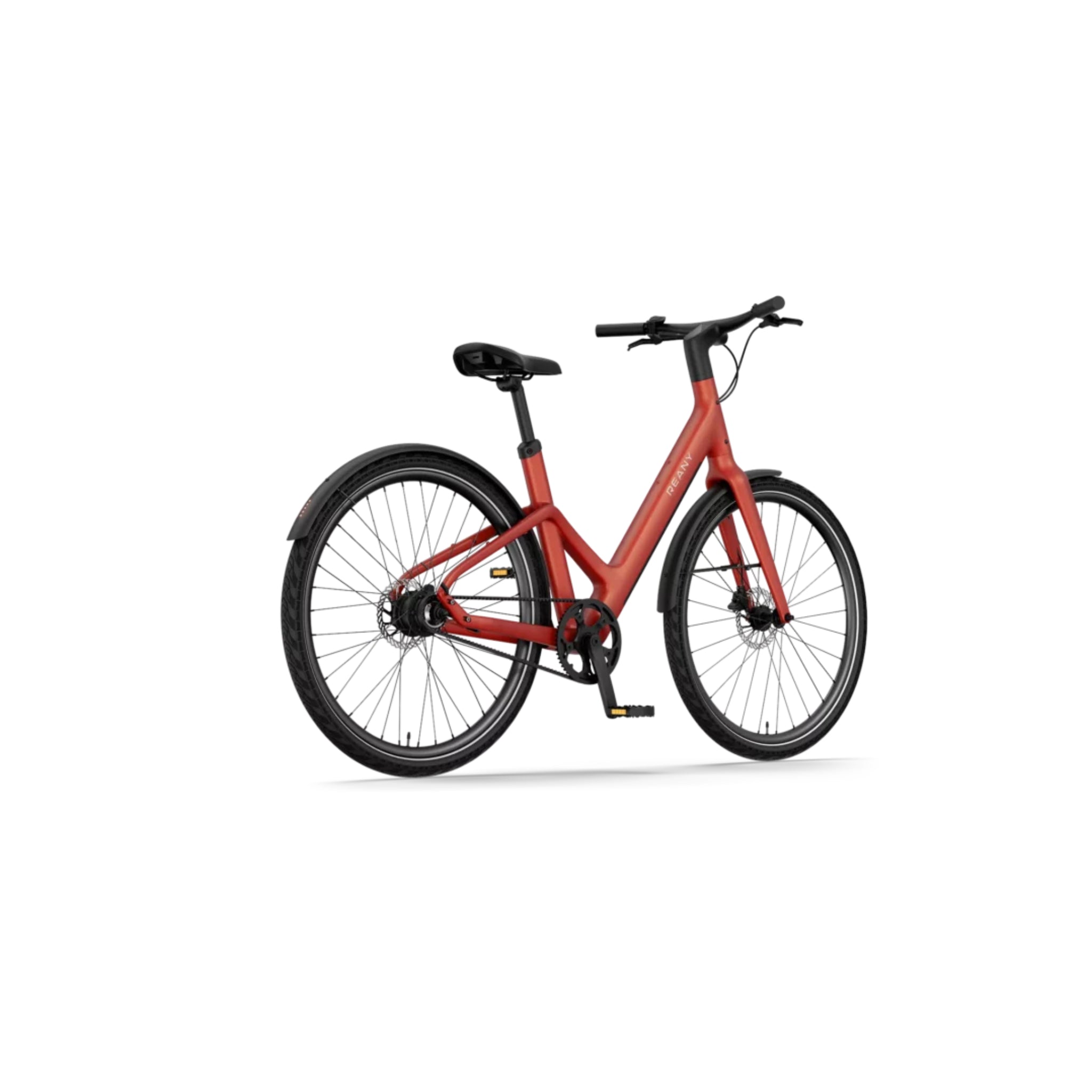 Reany W1 - Elektrische Fiets - Hartslag Rood - 28 inch - LG-Accu 360Wh - 250W (35Nm) Mivice Achterwielmotor - Belt Drive - Hydraulische Remmen - AE-trading