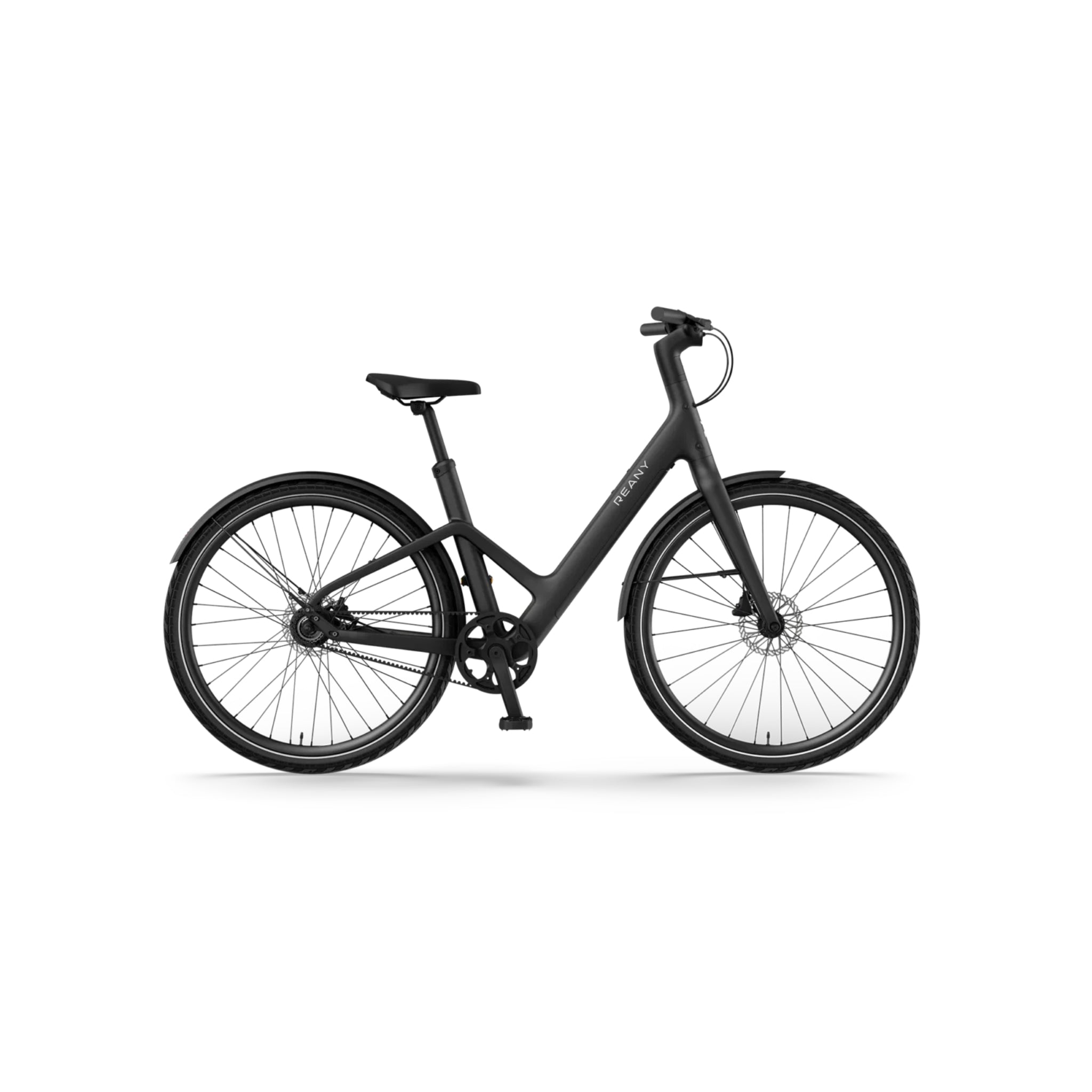 Reany W1 - Elektrische Fiets - Nachtzwart - 28 inch - LG-Accu 360Wh - 250W (35Nm) Mivice Achterwielmotor - Belt Drive - Hydraulische Remmen - AE-trading