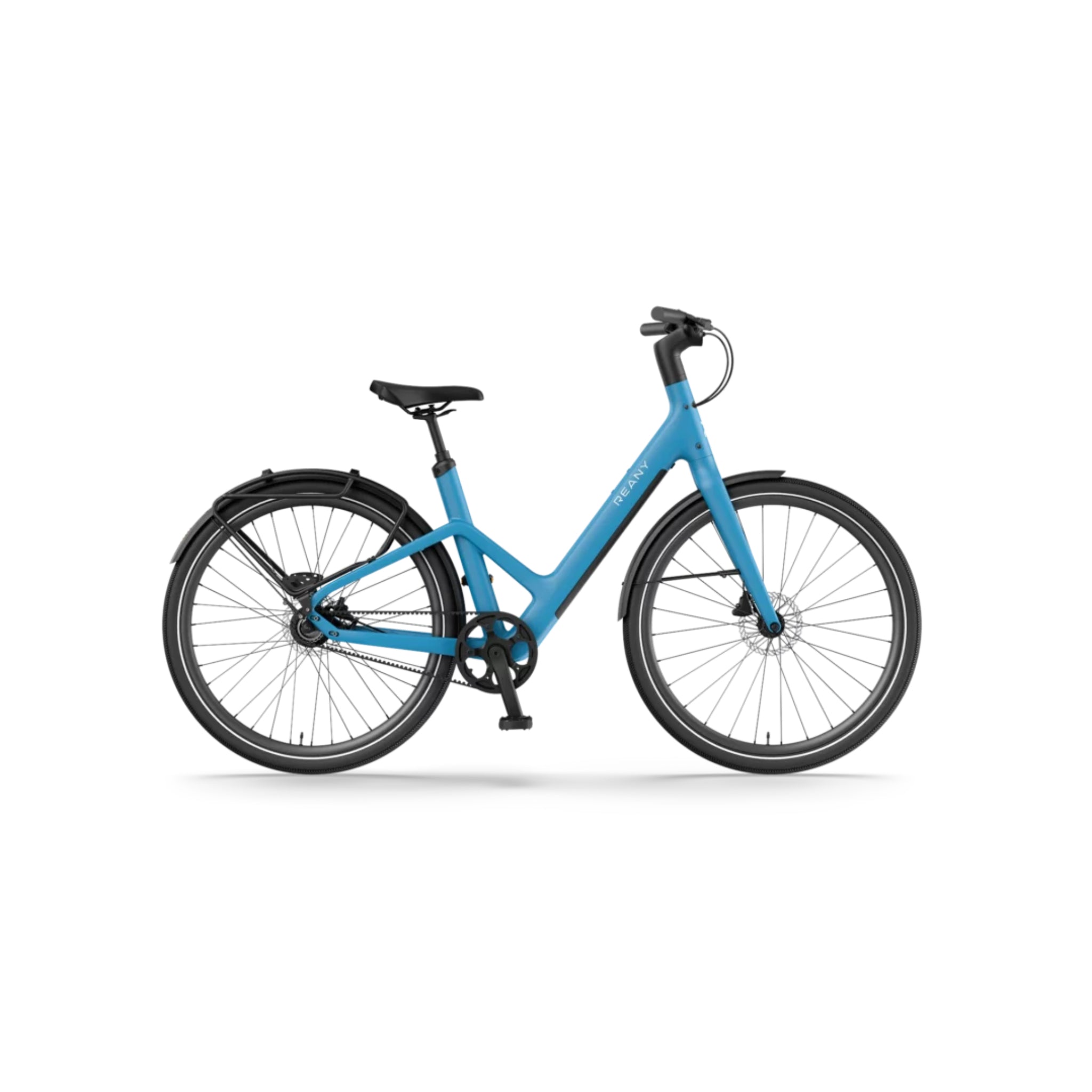 Reany W1 GT - Elektrische Fiets - Azuurblauw - 28 inch - LG-Accu 360Wh - 250W (45Nm) Mivice Achterwielmotor - Belt Drive - Hydraulische Remmen - AE-trading