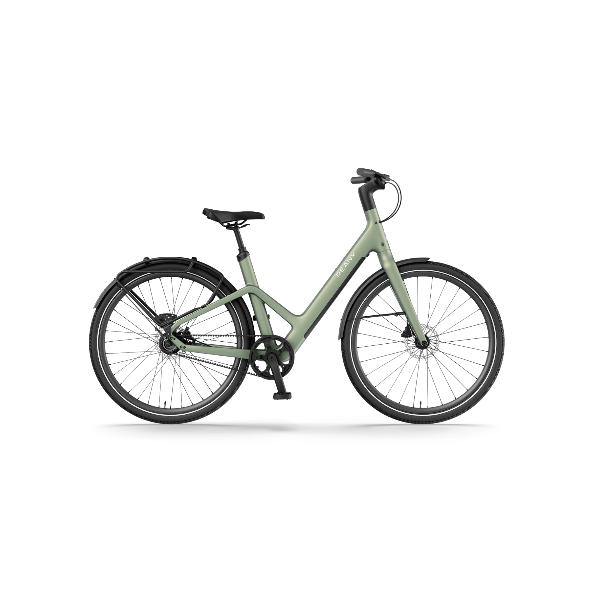 Reany W1 GT - Elektrische Fiets - Saliegroen - 28 inch - LG-Accu 360Wh - 250W (45Nm) Mivice Achterwielmotor - Belt Drive - Hydraulische Remmen - AE-trading