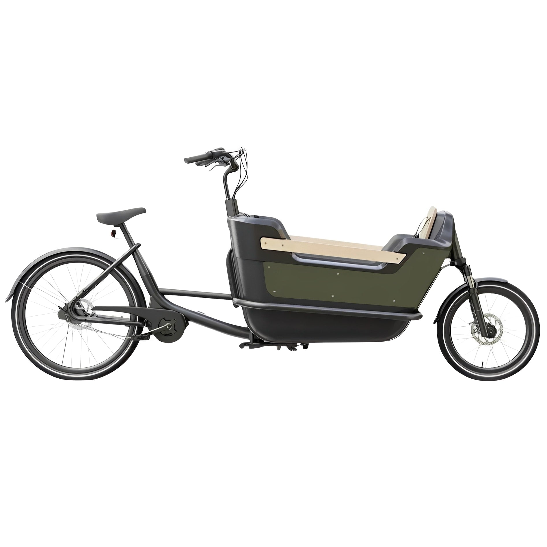 Royal Cargo Bike 2W Premium – Groen – Elektrische Bakfiets – 630Wh - AE-trading