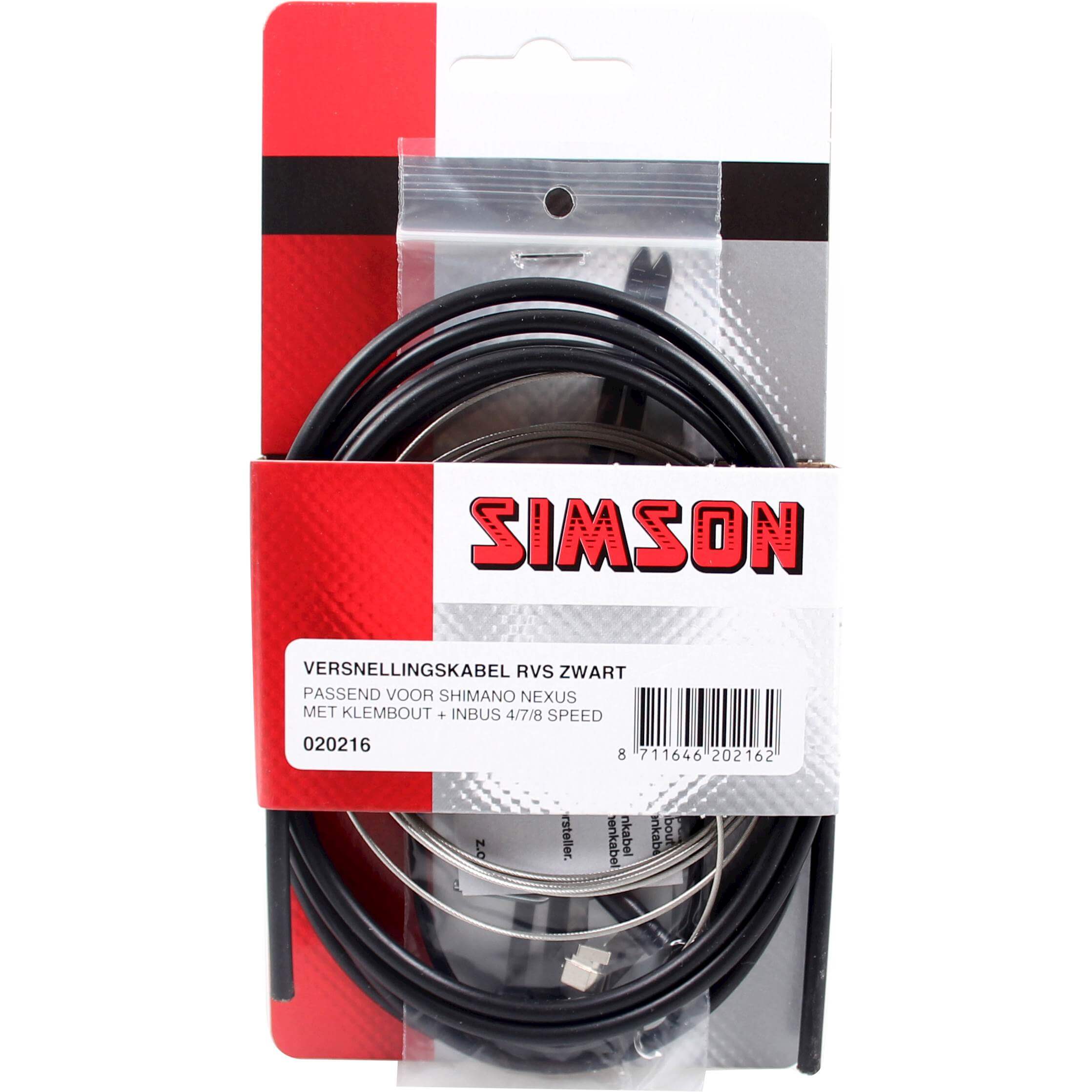 Simson versn kabel Nexus rvs zwart - AE-trading
