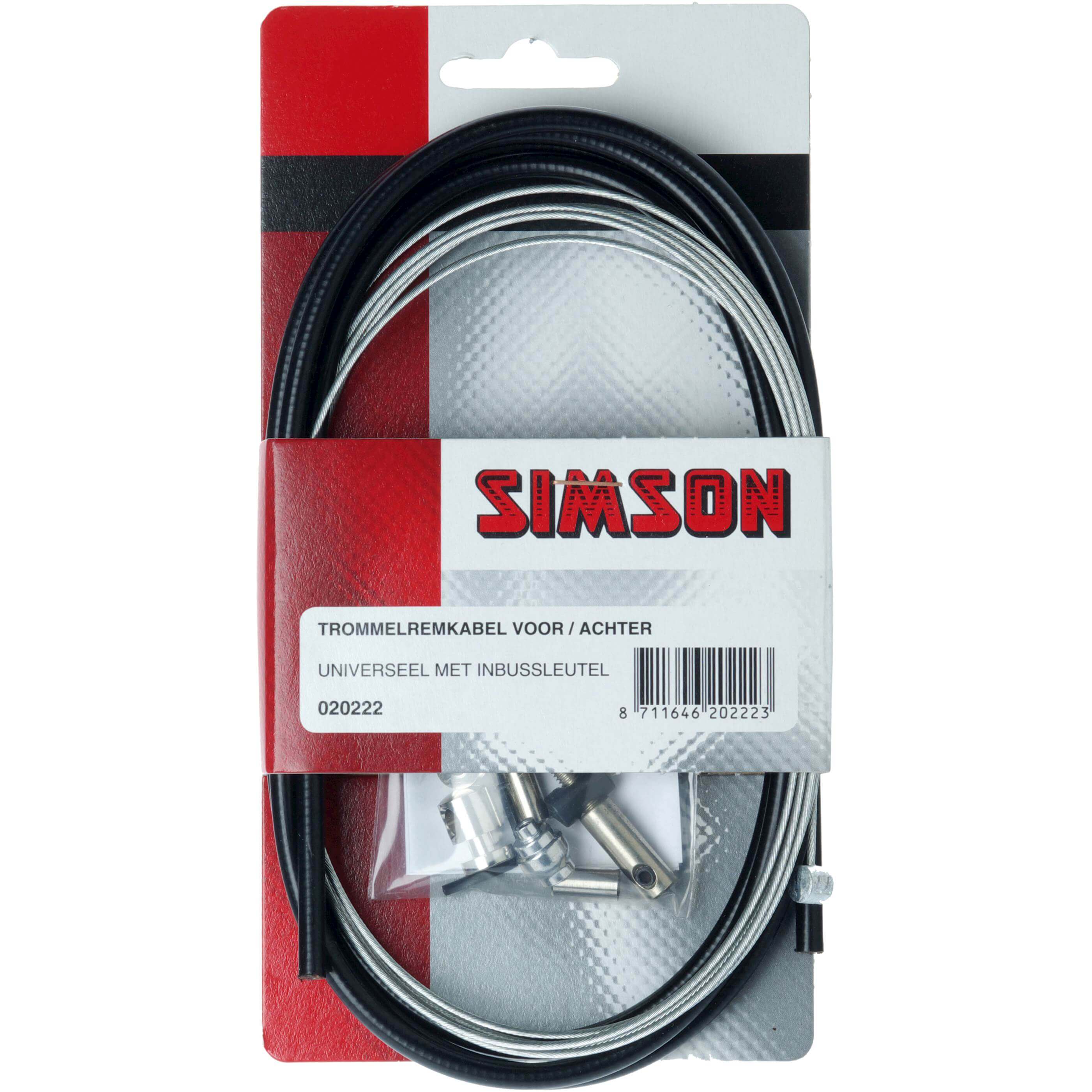 Simson remkabel set universeel met inbus RVS zwart - AE-trading