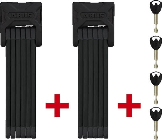 Abus vouwslot Bordo XPlus 6000K/90 black twinset SH - AE-trading