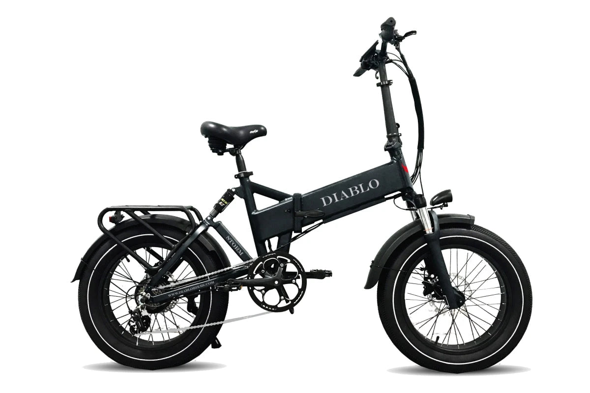 Diablo Storm Fatbike Vouwfiets met Hydraulische remmen - Mat Zwart - AE-trading