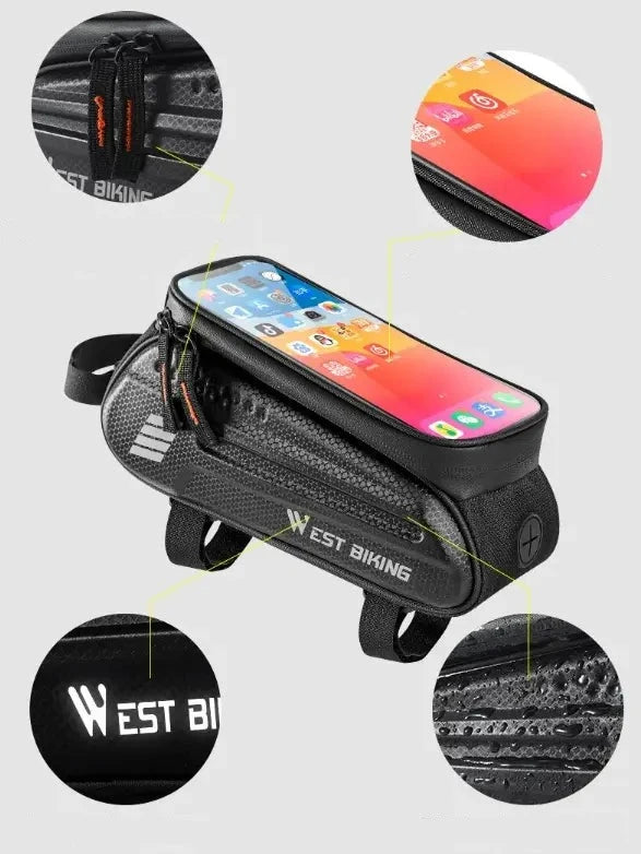 West Biking Frametas Fatbike fiets - Waterdichte Telefoonhouder AE-trading