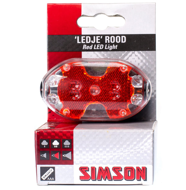 Simson achterlicht 5 led batterij zadelpen - AE-trading
