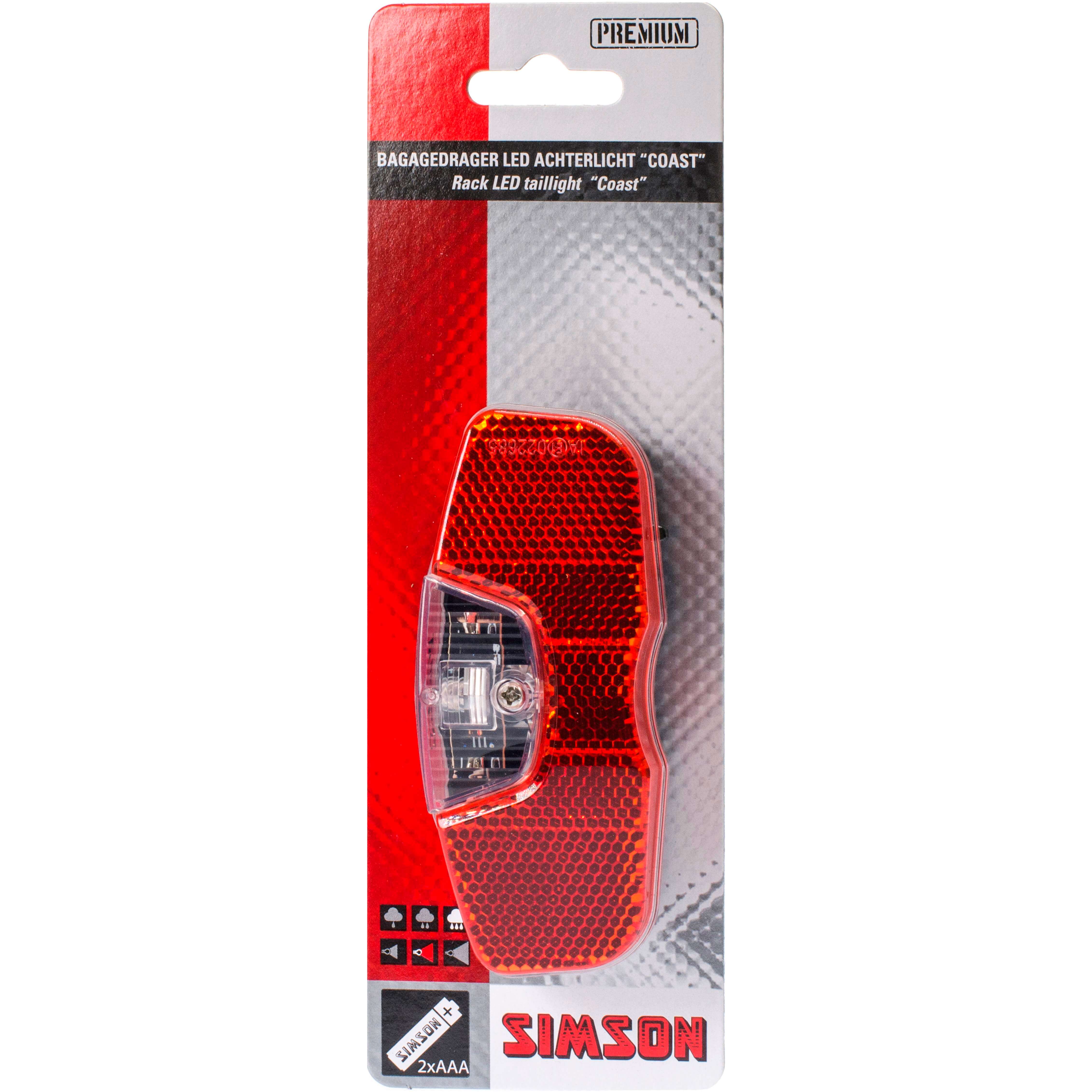 Simson achterlicht Coast batterij 80mm - AE-trading