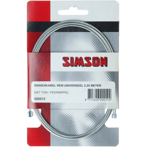 Simson rem binnenkabel 2.25m 2 nippels ton/peer - AE-trading