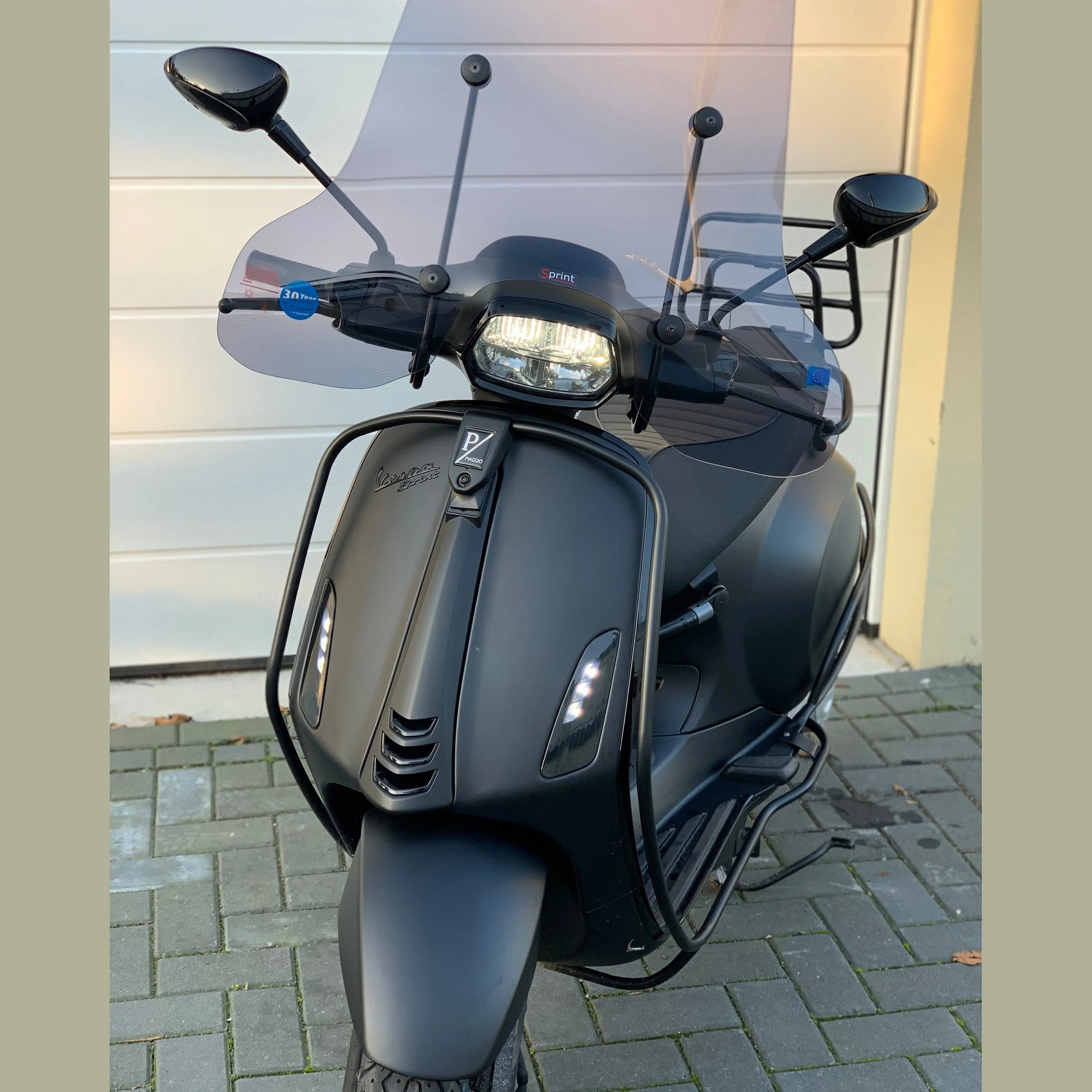 Spiegels Vespa Sprint glans zwart lang - Anroc - AE-trading