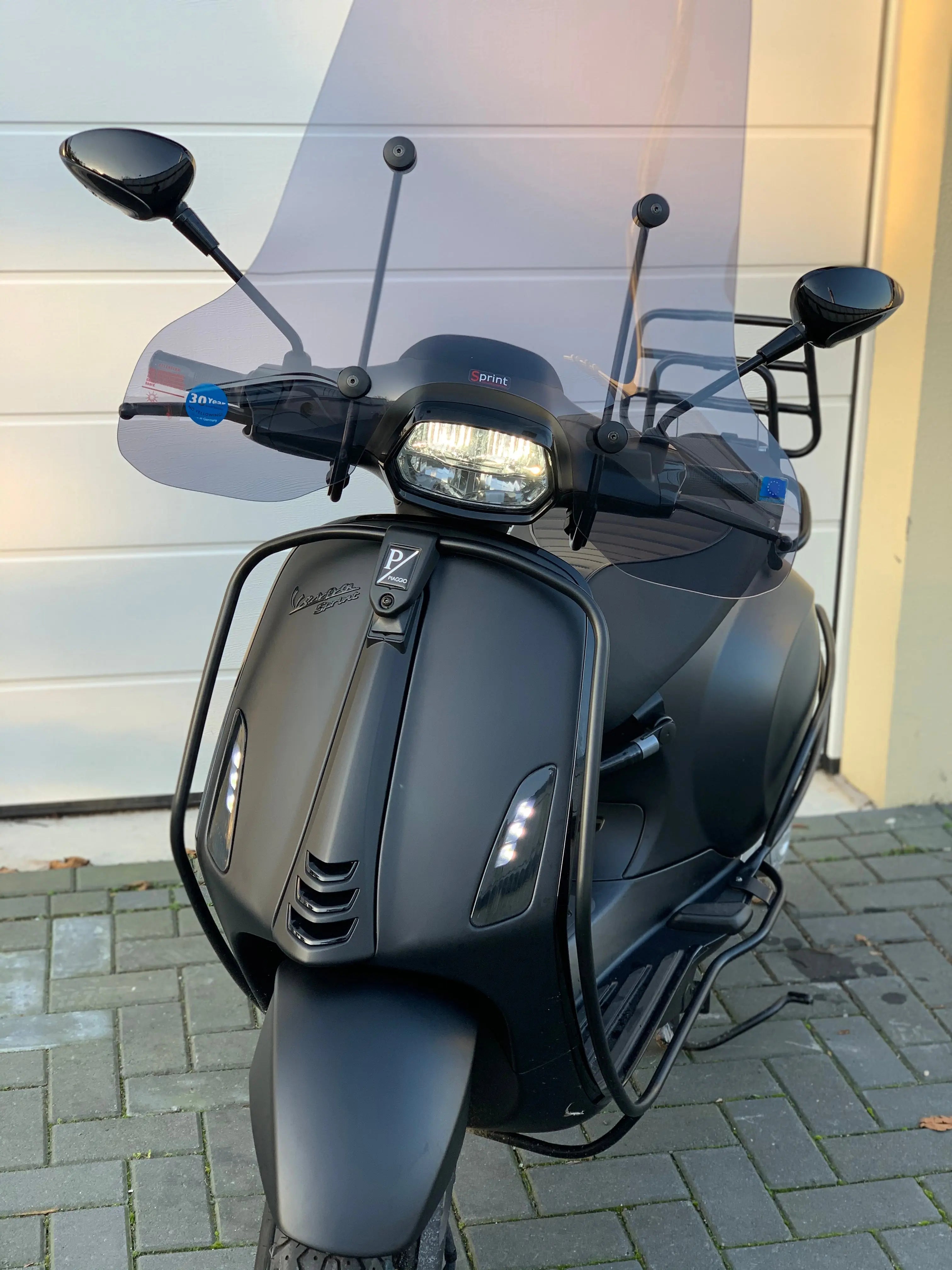 Spiegels Vespa Sprint glans zwart lang - Anroc - AE-trading