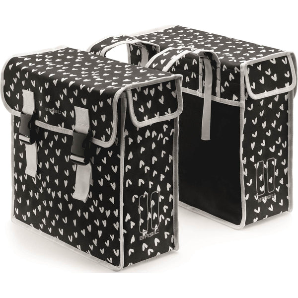 Basil fietstas dubbel Mara XL heart dots 35L - AE-trading