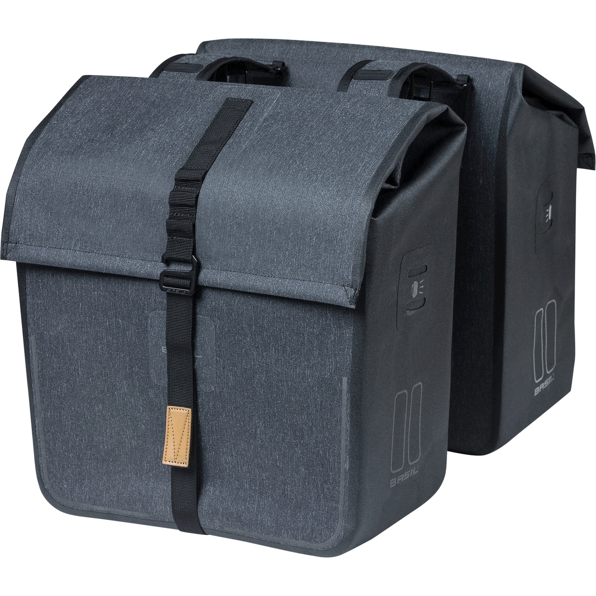 Basil fietstas dubbel Urban dry charcoal melee 50L - AE-trading