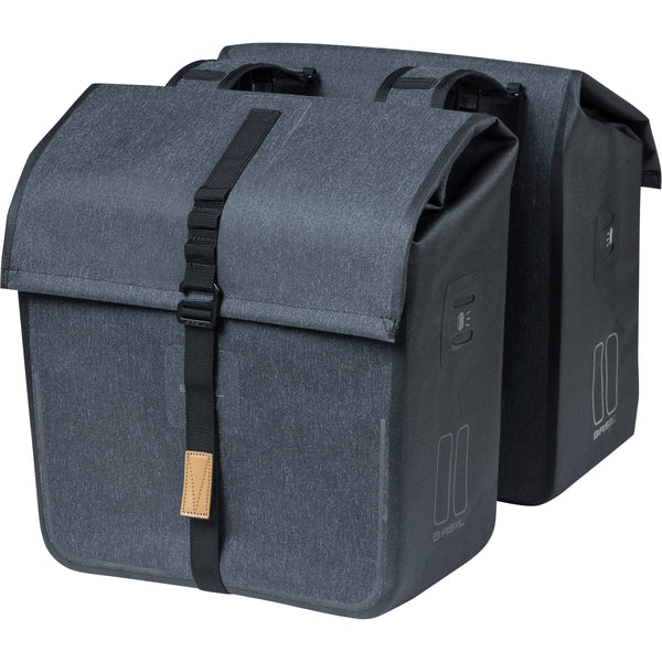Basil fietstas dubbel Urban dry charcoal melee 50L - AE-trading