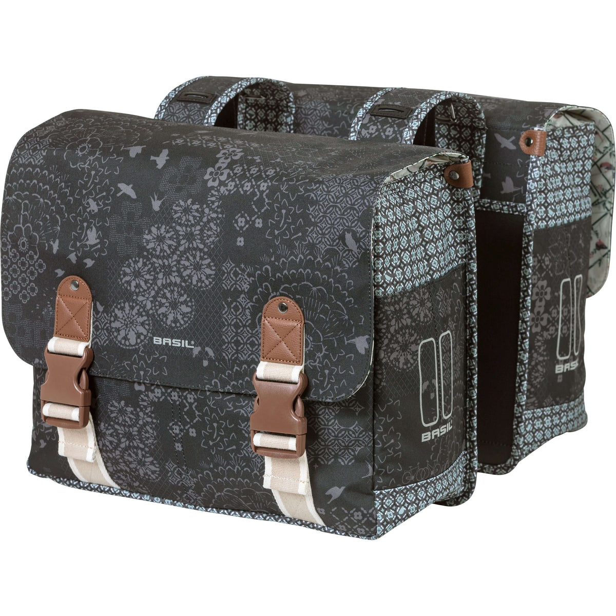 Basil fietstas dubbel Boheme charcoal 35L - AE-trading