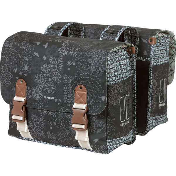 Basil fietstas dubbel Boheme charcoal 35L - AE-trading