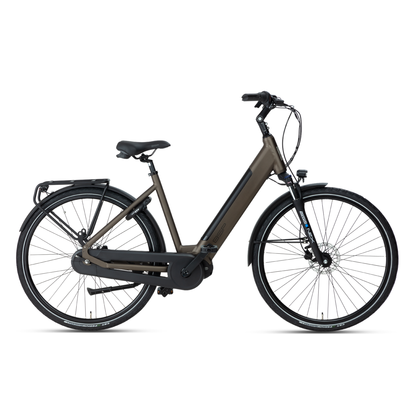 BSP Topaz M – Elektrische Stadsfiets 28 inch – Bafang M420 Middenmotor – 470Wh Intube Accu – Shimano Nexus 7 – Dark Oak - AE-trading