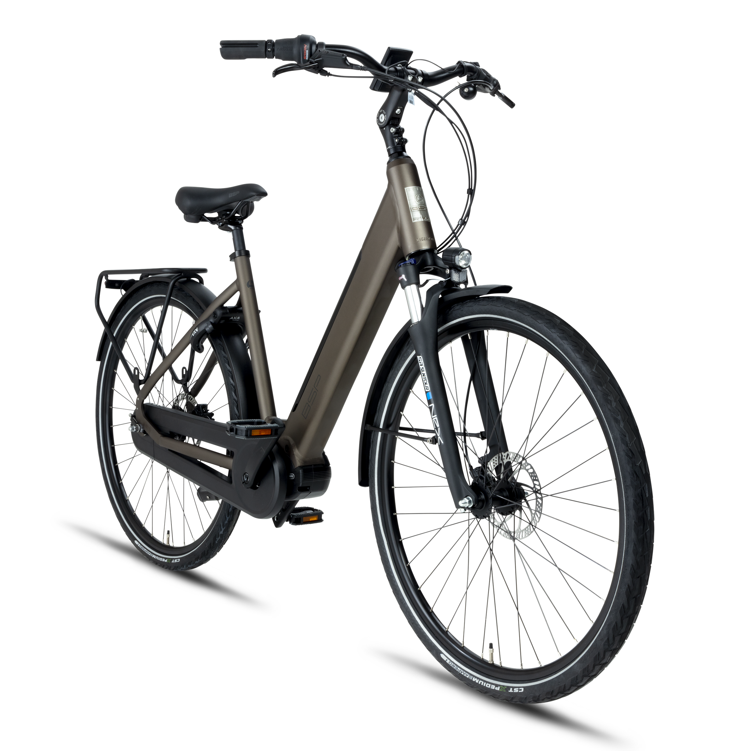 BSP Topaz M – Elektrische Stadsfiets 28 inch – Bafang M420 Middenmotor – 470Wh Intube Accu – Shimano Nexus 7 – Dark Oak - AE-trading