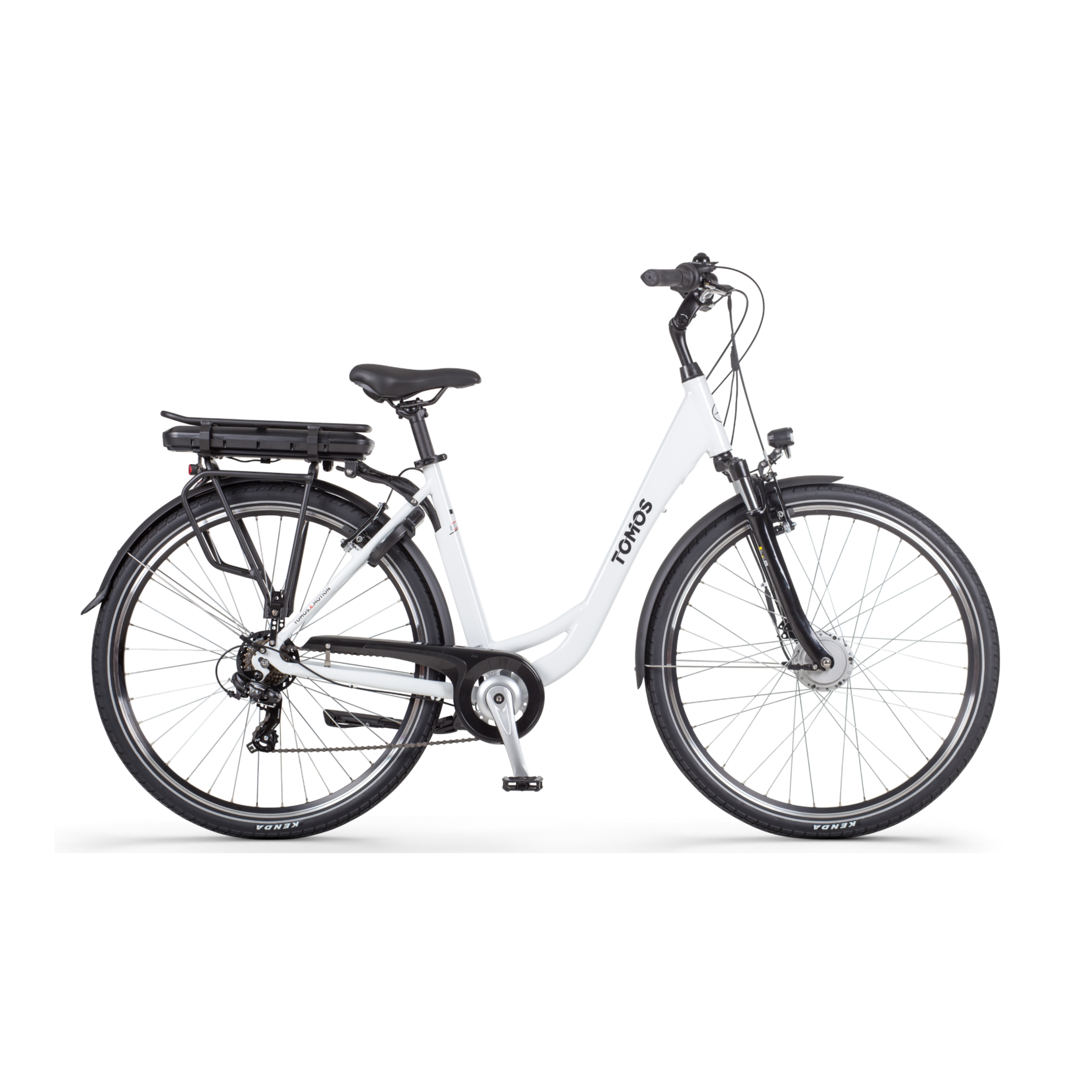 Tomos EB 05 - Elektrische Fiets - Glanzend Wit - 28 inch - 50 cm - Accu 522Wh - 250W Ananda Voorwielmotor - Shimano Tourney 7 Versnellingen - V-Brake Remmen - AE-trading