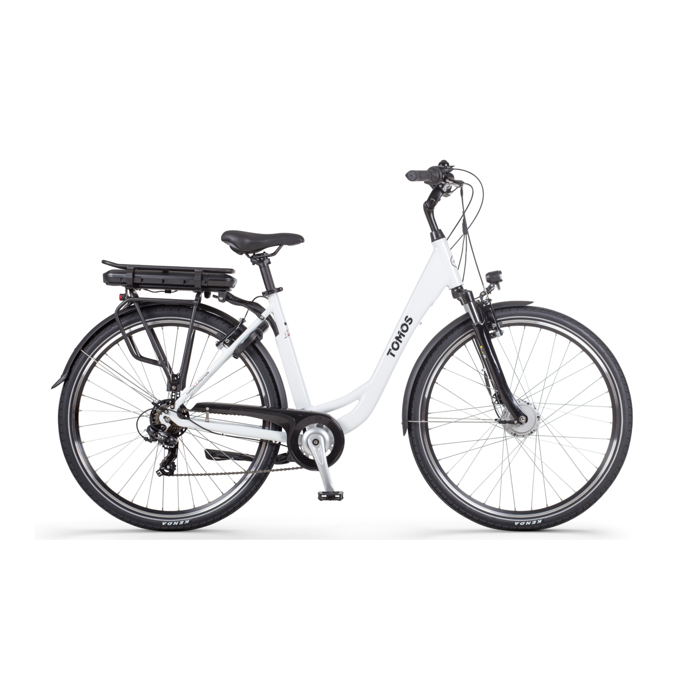 Tomos EB 05 - Elektrische Fiets - Glanzend Wit - 28 inch - 50 cm - Accu 522Wh - 250W Ananda Voorwielmotor - Shimano Tourney 7 Versnellingen - V-Brake Remmen - AE-trading