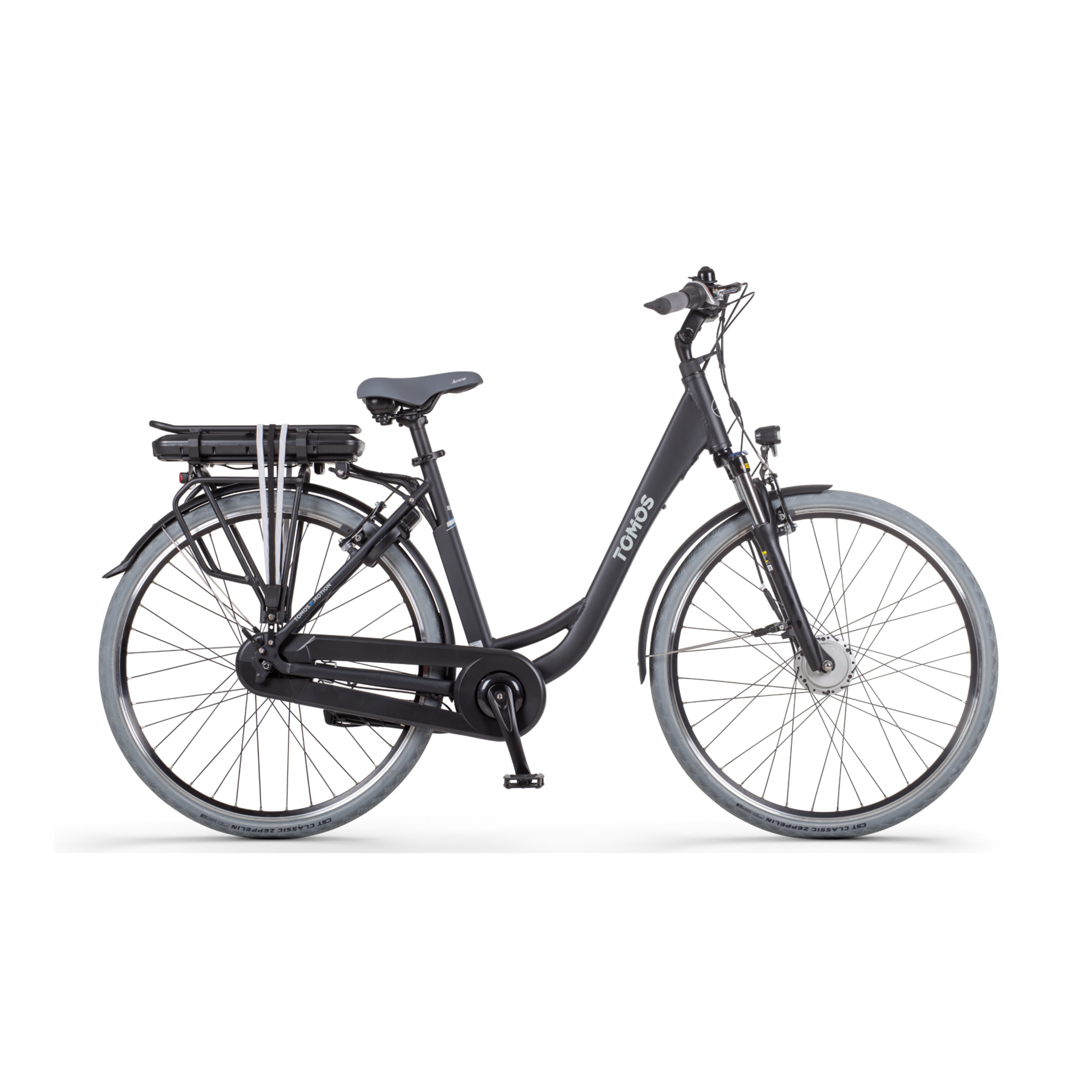 Tomos EB 06 - Elektrische Fiets - Mat Zwart - 28 inch - 50 cm - Accu 522Wh - 250W Ananda Voorwielmotor - Shimano Nexus 7 Versnellingen - V-Brake Remmen - AE-trading