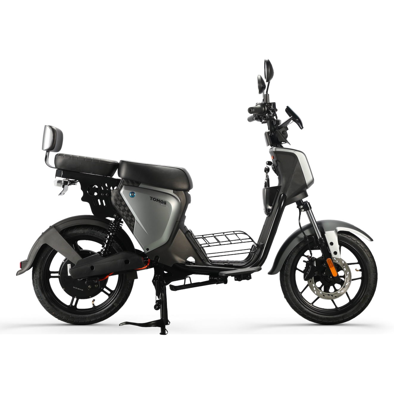 Tomos ES 01 – Elektrische Scooter – Mat Grijs – 25 km/u – 1000W Motor – 60V/25Ah Accu – Volledig Schijfremsysteem – 77 cm Zithoogte - AE-trading