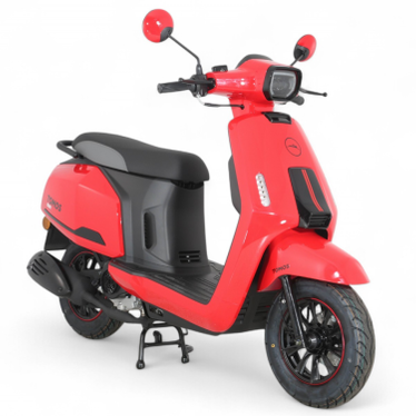 Tomos GS 01 – Glossy Red – Euro 5+ Benzinescooter – 49cc – 2,1 kW – CVT – LED-verlichting – 10 inch wielen - AE-trading