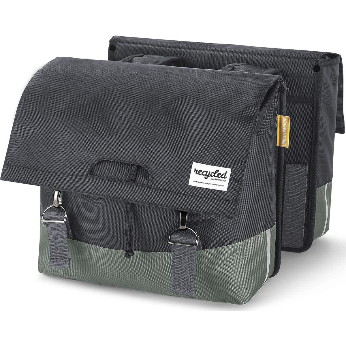 Urban Proof fietstas dubbel 40L recycled groen grijs - AE-trading
