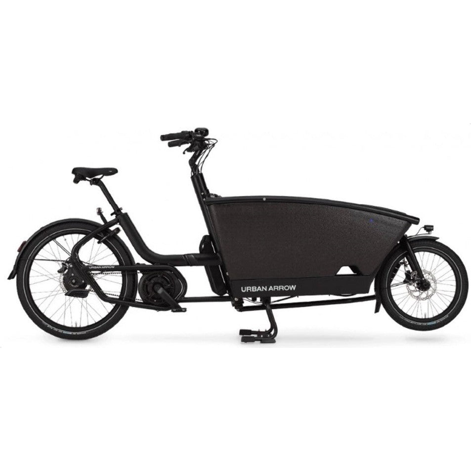 Urban Arrow Family Cargo Line 85Nm – Zwart – Elektrische Bakfiets – Enviolo Automatiq – 500Wh – Incl. Regenhuif & Extra Zitbankje