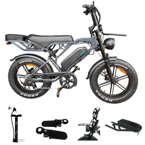 V20 Pro Fatbike Donker Grijs 2025 – Elektrische Fatbike – Hydraulische Remmen – Inclusief Accessoiresset - AE-trading