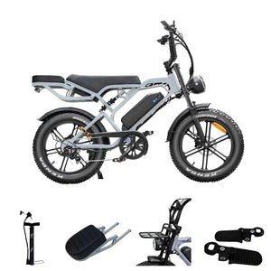 QmWheel V20 Pro Fatbike – Lichtgrijs – Inclusief Accessoiresset - AE-trading