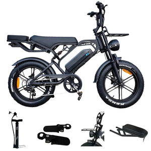 V20 Pro Fatbike Zwart 2026 – Hydraulische Remmen – Inclusief Accessoireset - AE-trading