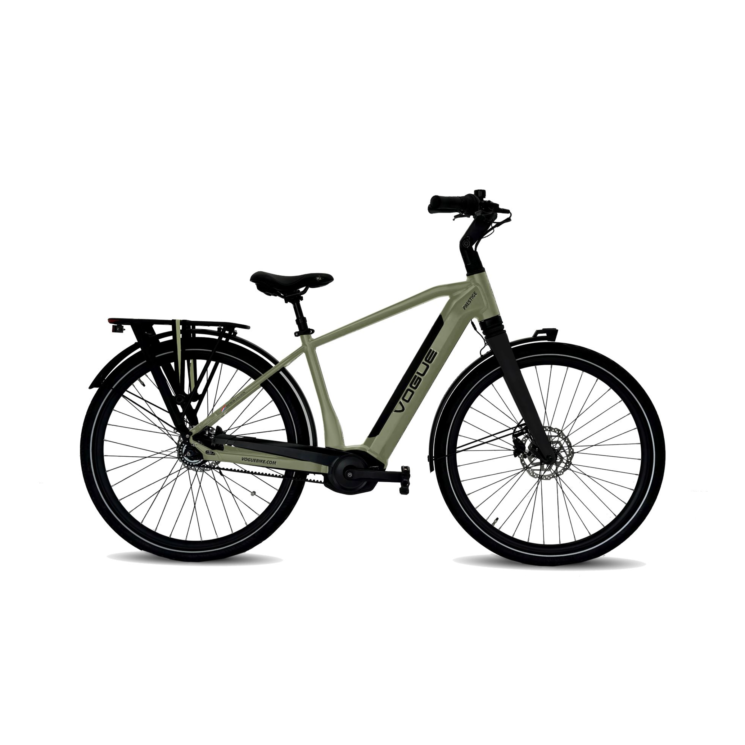 Vogue Prestige – Heren E-Bike - 28 inch – 48 cm – MOTINOVA Middenmotor 80Nm – V-Snaar Aandrijving – 14,5Ah Accu – Cement Grijs - AE-trading
