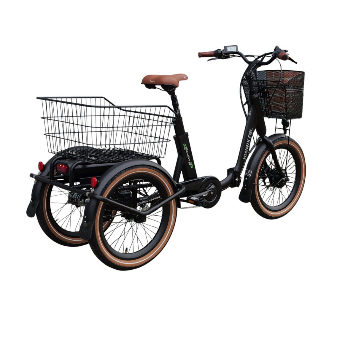 Van Rixtel Swing Compact Fold – Zwart/Bruin – 468Wh – Elektrische Driewieler - AE-trading